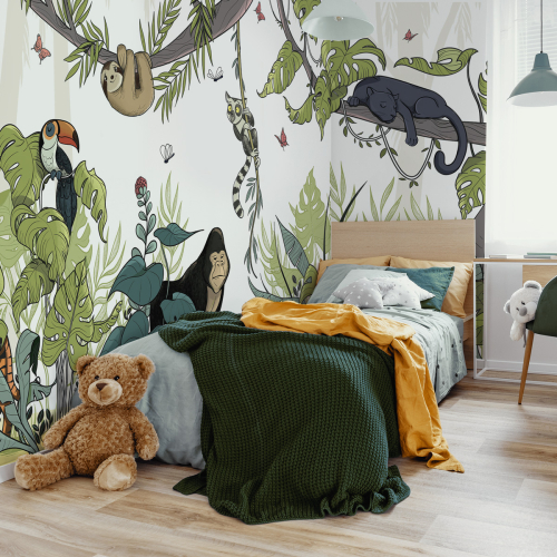 Papel pintado Habitación de bebé jungla - Acte Deco