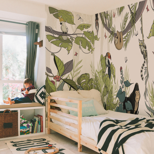 Papier peint chambre bébé jungle - Acte Deco