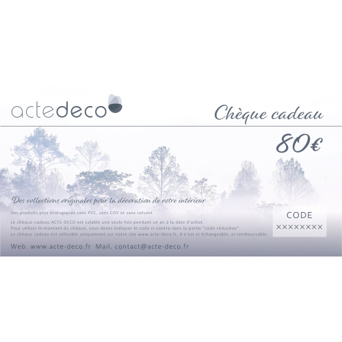 Cheque regalo de 80