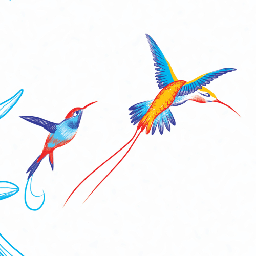Papier-peint L'envol des colibris