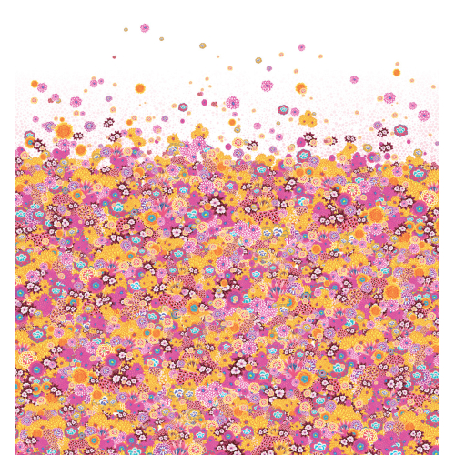 Papel pintado panorámico Campos de flores rosas de primavera Peggy Nille