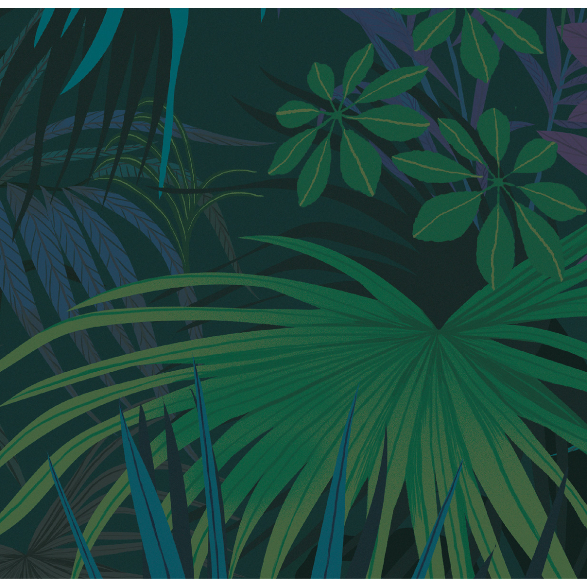 Papier-peint panoramique Jungle Chamarée par Peggy Nille - Acte-Deco