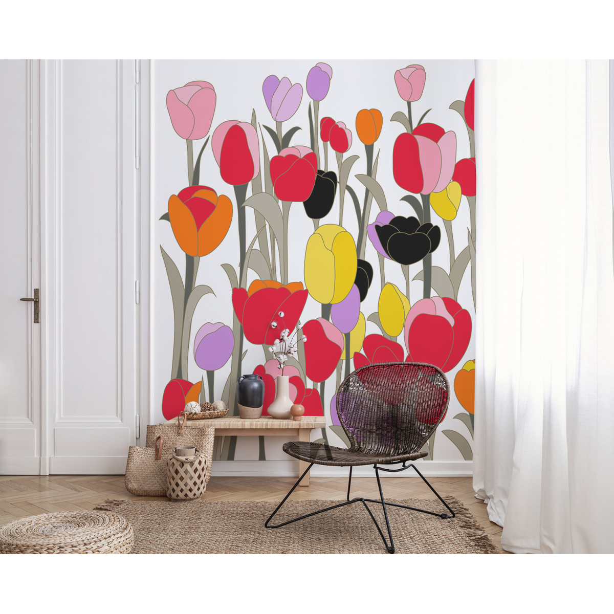 Papel pintado panorámico Tulipanes Acte-Deco