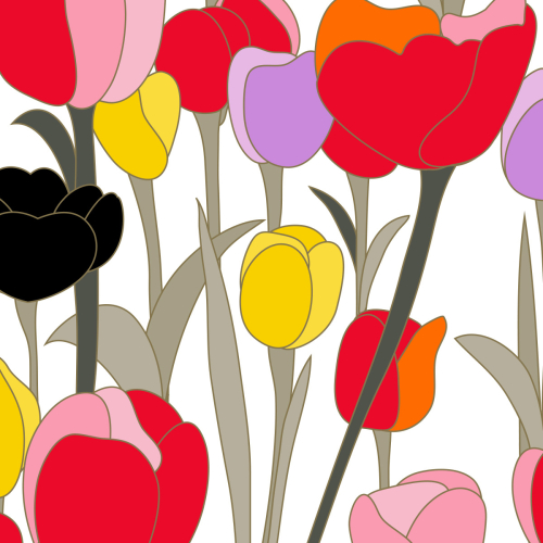 Carta da parati panoramica sui tulipani Acte-Deco