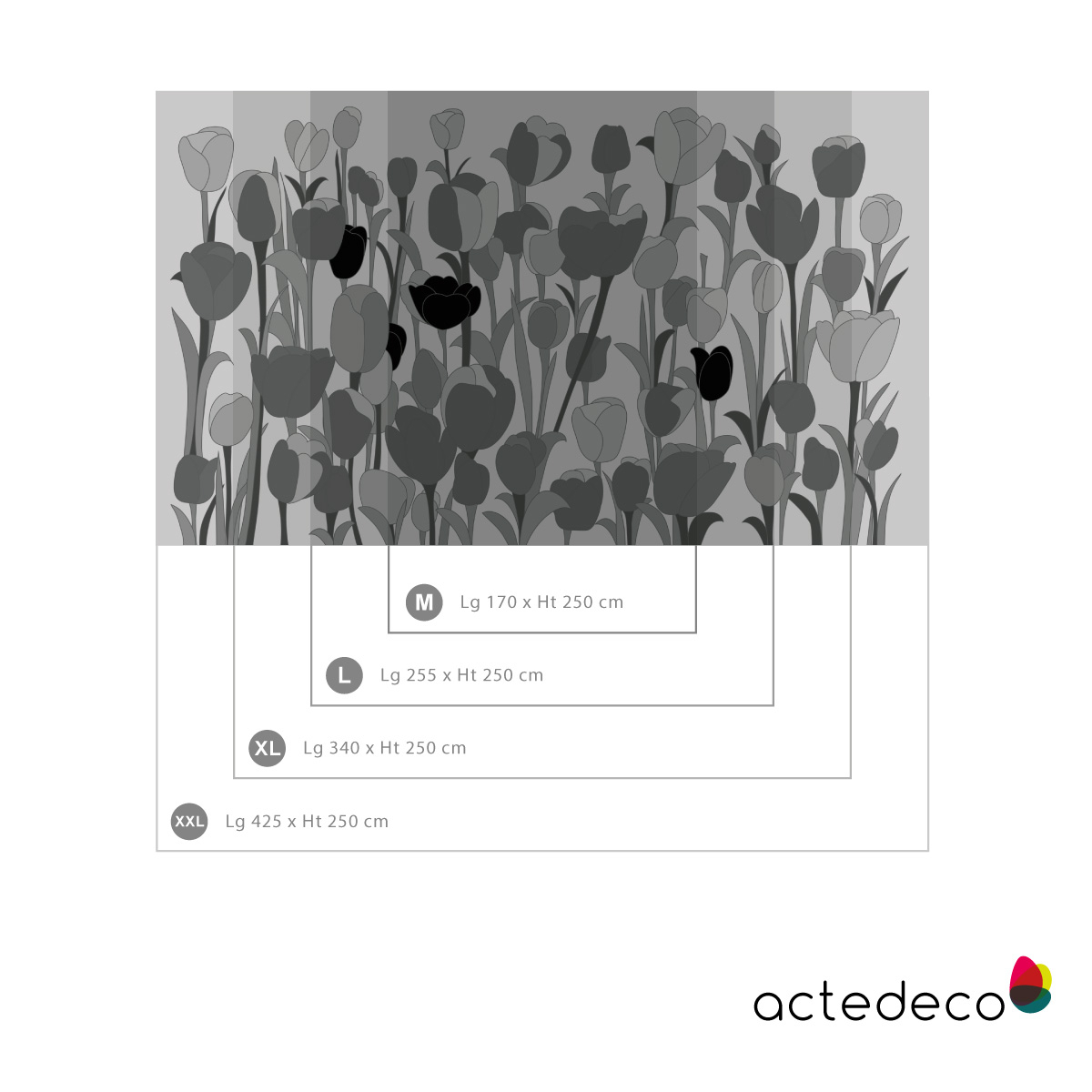 Panoramic wallpaper Tulips | Acte-Deco
