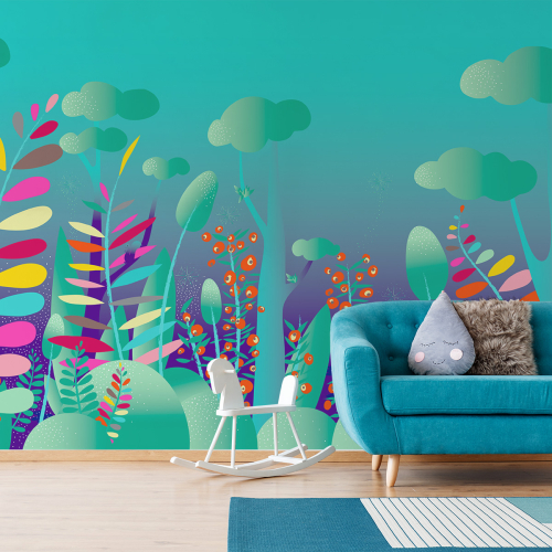 Panoramic wallpaper In the forest | Acte-Deco