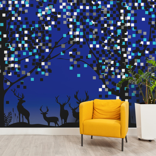 Deer panoramic wallpaper, Deer tapestry - Collection Acte-Deco