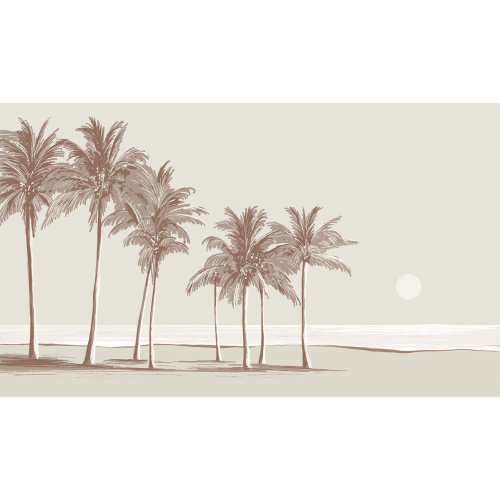 Papel pintado de palmeras para exterior - Resistente a los rayos UV