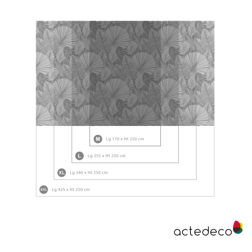 Contemporary panoramic wallpaper Tropical leaves | Acte-Deco