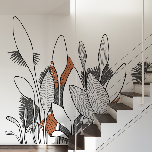 Vegetal panoramic wallpaper - Acte-Deco