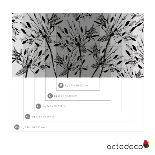 Panoramic flower wallpaper - graphic - Acte-Deco