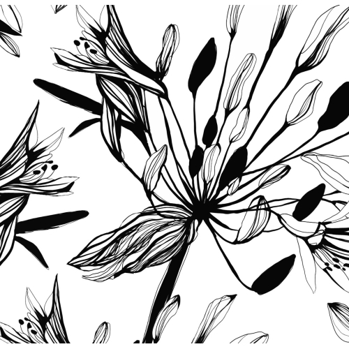 Panorama-Tapete Blumen - grafisch - Acte-Deco