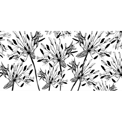 Papel pintado panorámico de flores gráficas