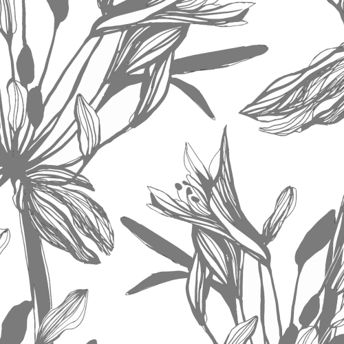 Panoramic flower wallpaper - graphic - Acte-Deco
