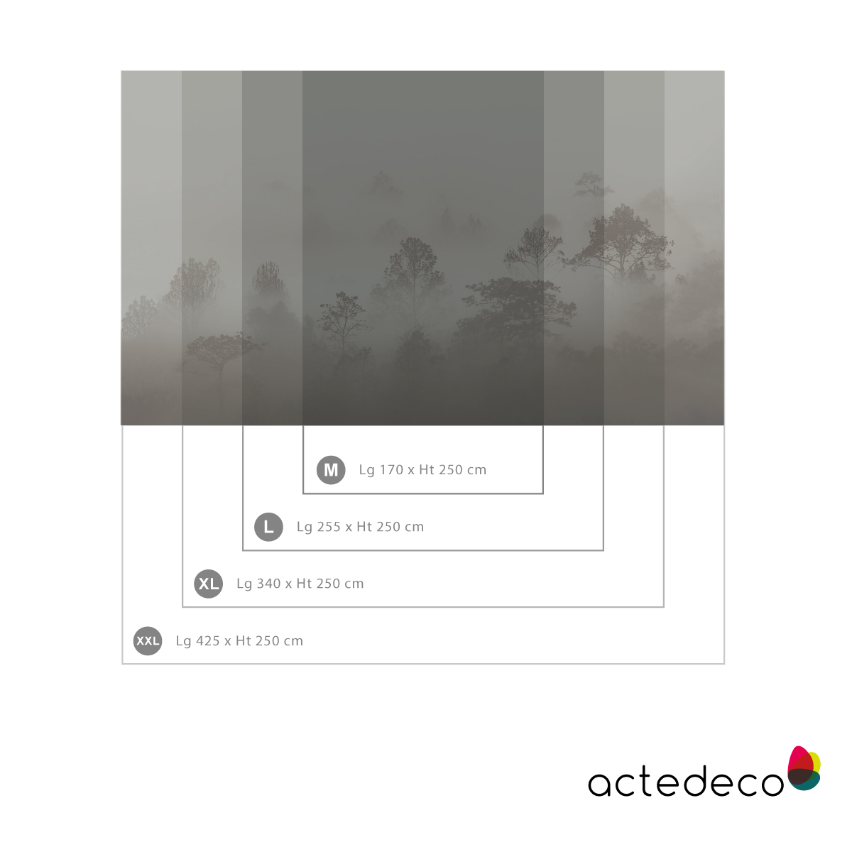 Panoramic Morning Mist Wallpaper | Size L Acte-Deco