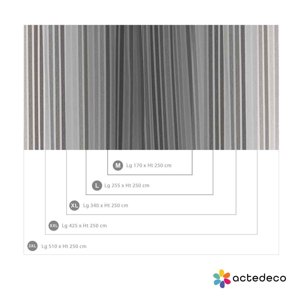 Colorful Striped panoramic wallpaper - Collection Acte-Deco