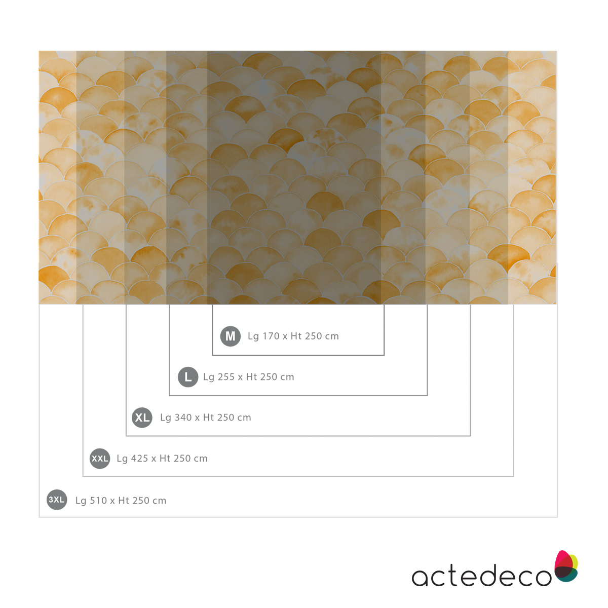 Panoramic wallpaper Scales monochrome - Collection Noëmie Krey - Acte-Deco