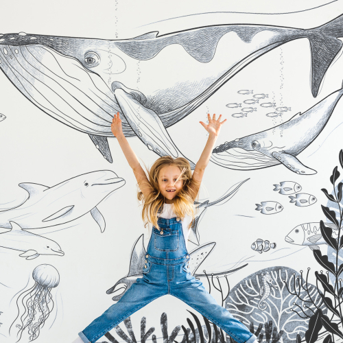 Papier peint panoramique Océan d'Emmanuelle Colin pour la décoration de chambres d'enfant
