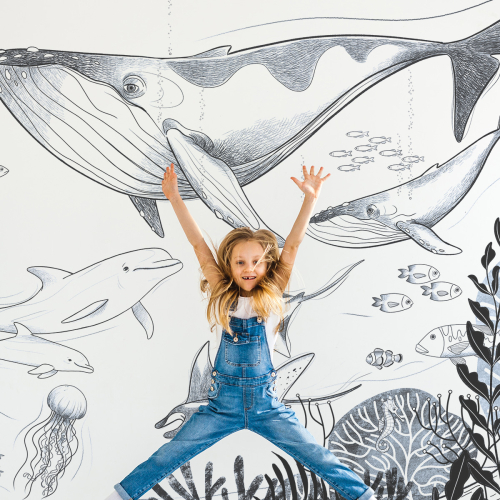 Panoramic Ocean wallpaper by Emmanuelle Colin for children's rooms