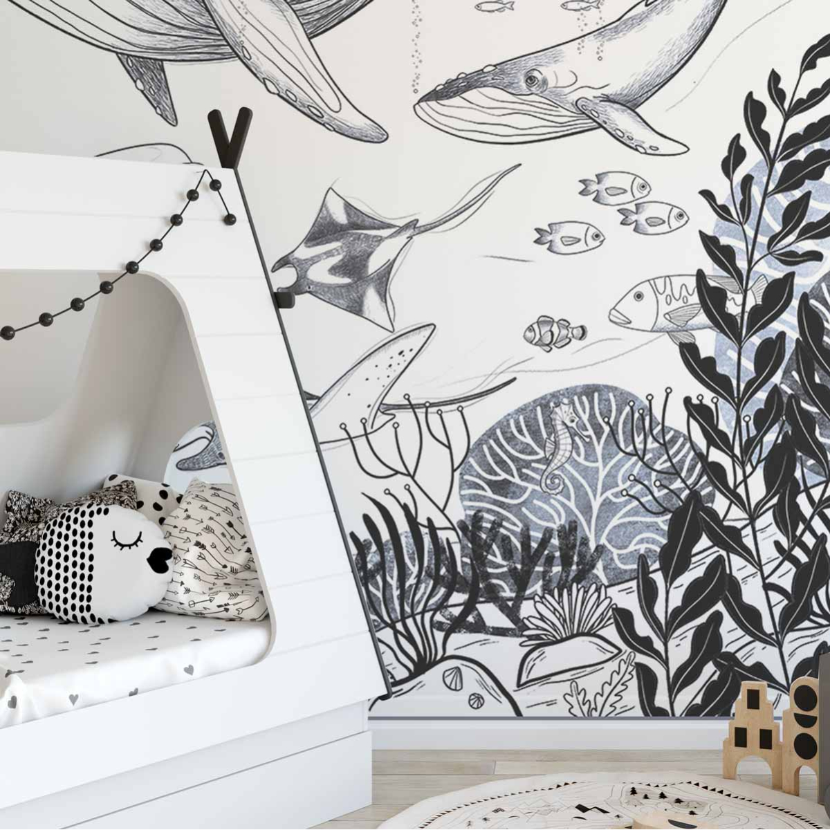 Panoramic Ocean wallpaper by Emmanuelle Colin for children's rooms