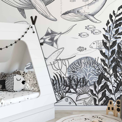 Panoramic Ocean wallpaper by Emmanuelle Colin for children's rooms