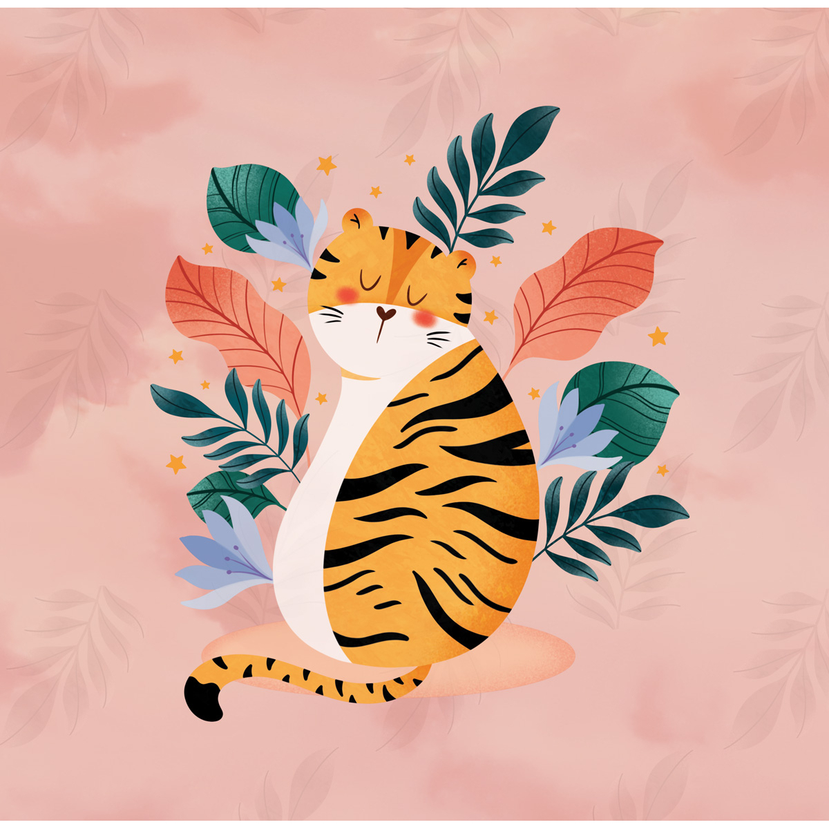 Carta da parati panoramica Tiger - Collezione Marion Blanc - Acte-Deco