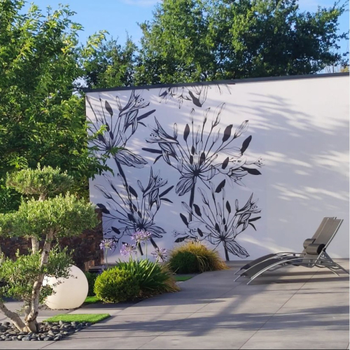 Outdoor wallpaper Fleurs graphiques