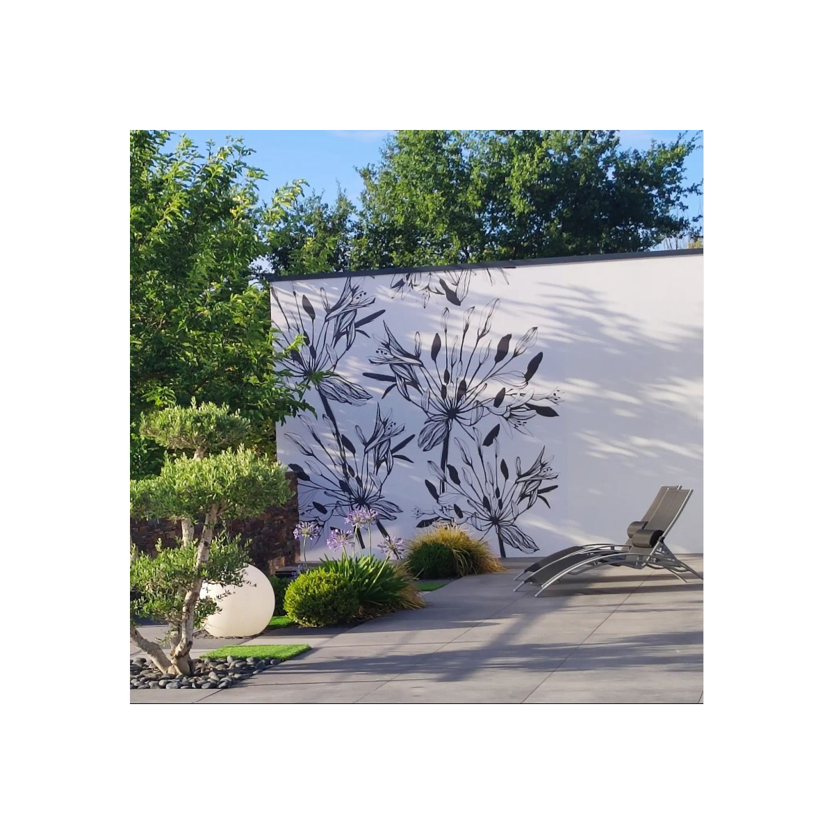 Outdoor-Tapeten Grafische Blumen - Acte-Deco