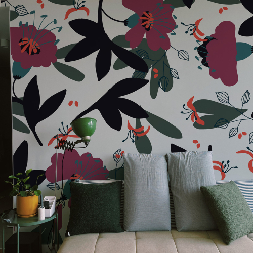 Papier peint panoramique Motifs fleuris - Collection Petit Atelier design - Acte-Deco