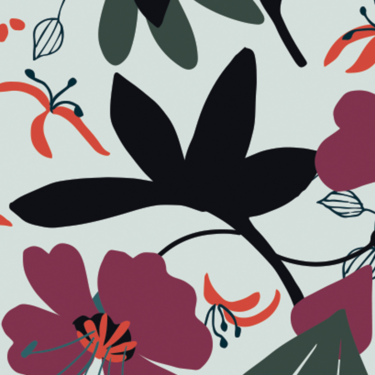 Papel pintado Motivos florales panorámicos - Colección Petit Atelier design - Acte-Deco