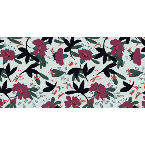 Panoramic wallpaper Flowered patterns