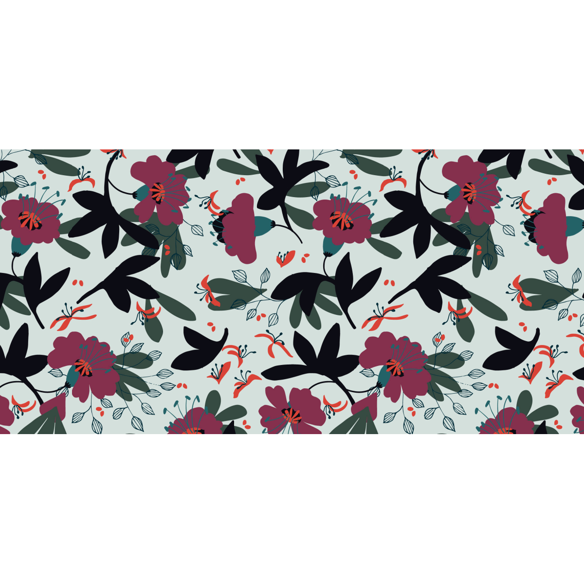 Panoramic wallpaper Flowered patterns- Collection Petit Atelier design - Acte-deco