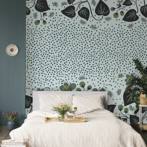 Panoramic wallpaper frieze climbing flowers -Collection Petit Atelier design - Acte-deco