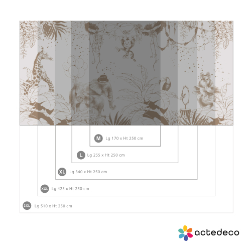 Panoramic wallpaper Jungle circus | Acte-Deco