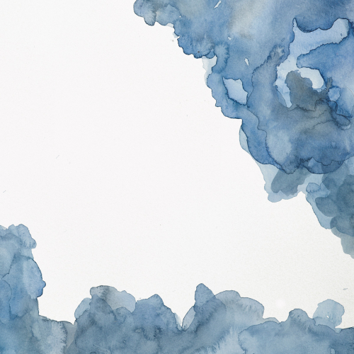 Panorama-Vliestapete blaue Aquarelldekoration - Sammlung Alice Asset - Acte-Deco