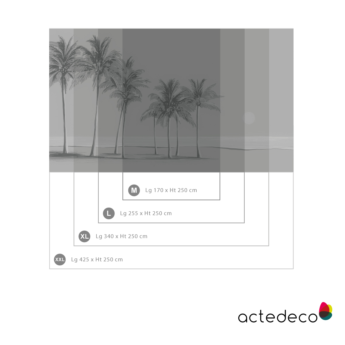 Panorama-Wallpaper Palmen || Acte-Deco