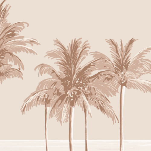 Carta da parati panoramica con palme - 170 - Marrone