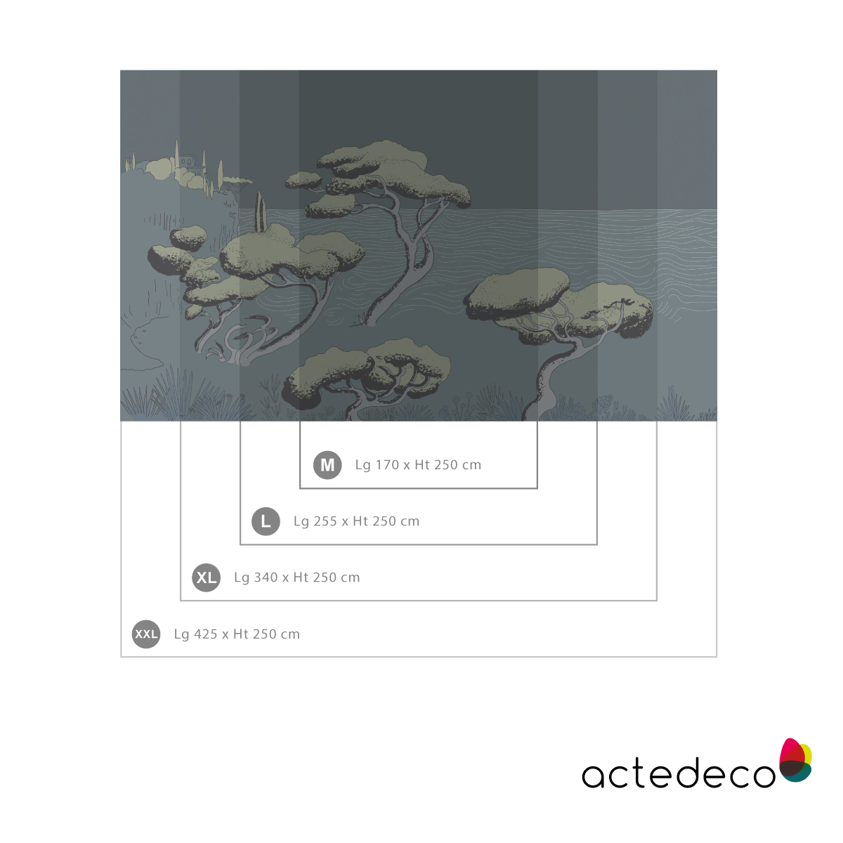 Panoramic wallpaper Calanques | Acte-Deco