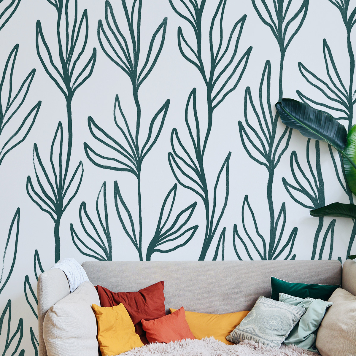 Panoramic wallpaper Leaves - 425 - Green
