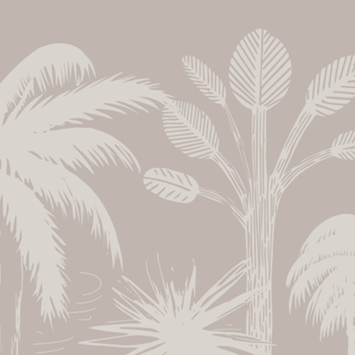 Tropical forest panoramic wallpaper - 340 - Beige