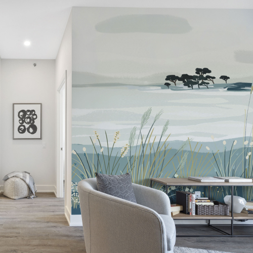 Papel pintado panoramico vista desde la playa - Colección Zoé Jiquel - Acte-Deco
