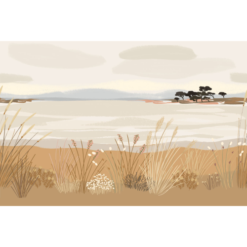 Papel pintado panoramico vista desde la playa - Colección Zoé Jiquel - Acte-Deco