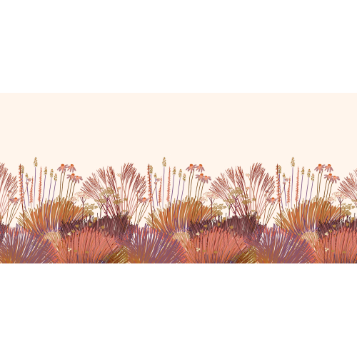 Papel pintado panoramico de jardín de flores