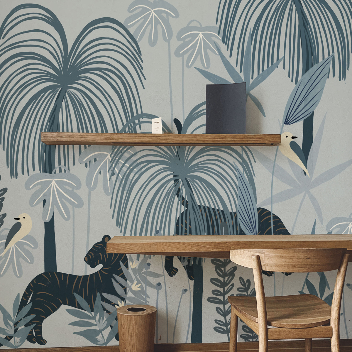 Sauvages clair panoramic wallpaper - Zoé Jiquel collection- Acte-Deco