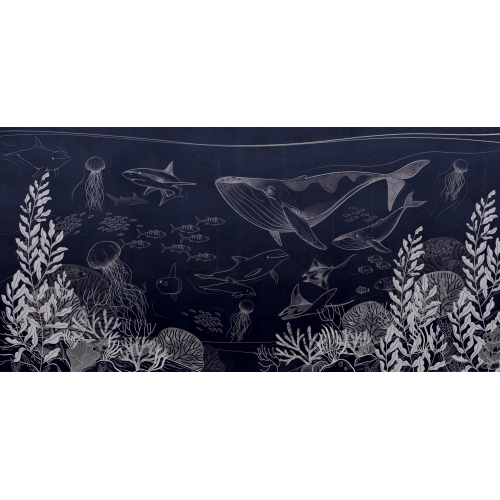 Panoramic Ocean wallpaper - 340 - Dark blue
