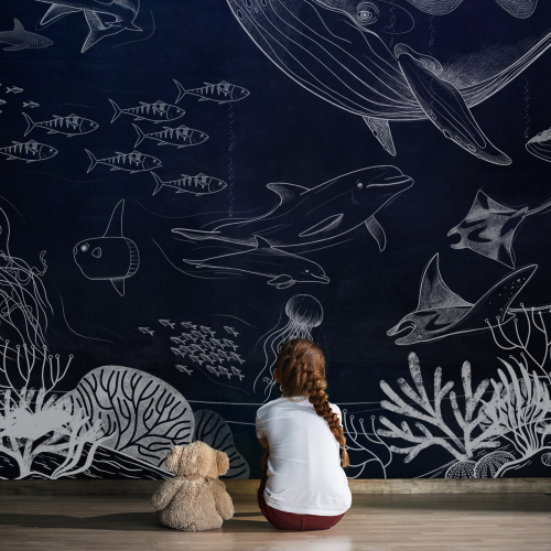 Panoramic Ocean wallpaper by Emmanuelle Colin for children's rooms