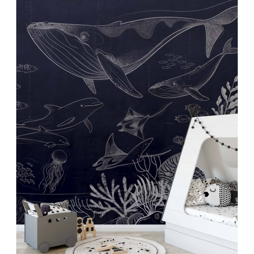 Panoramic Ocean wallpaper by Emmanuelle Colin for children's rooms