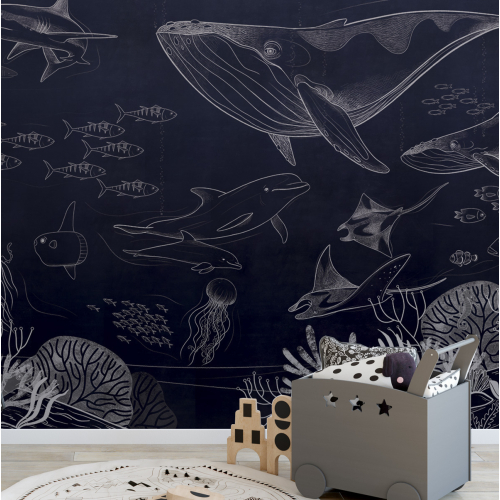 Panoramic Ocean wallpaper by Emmanuelle Colin for children's rooms