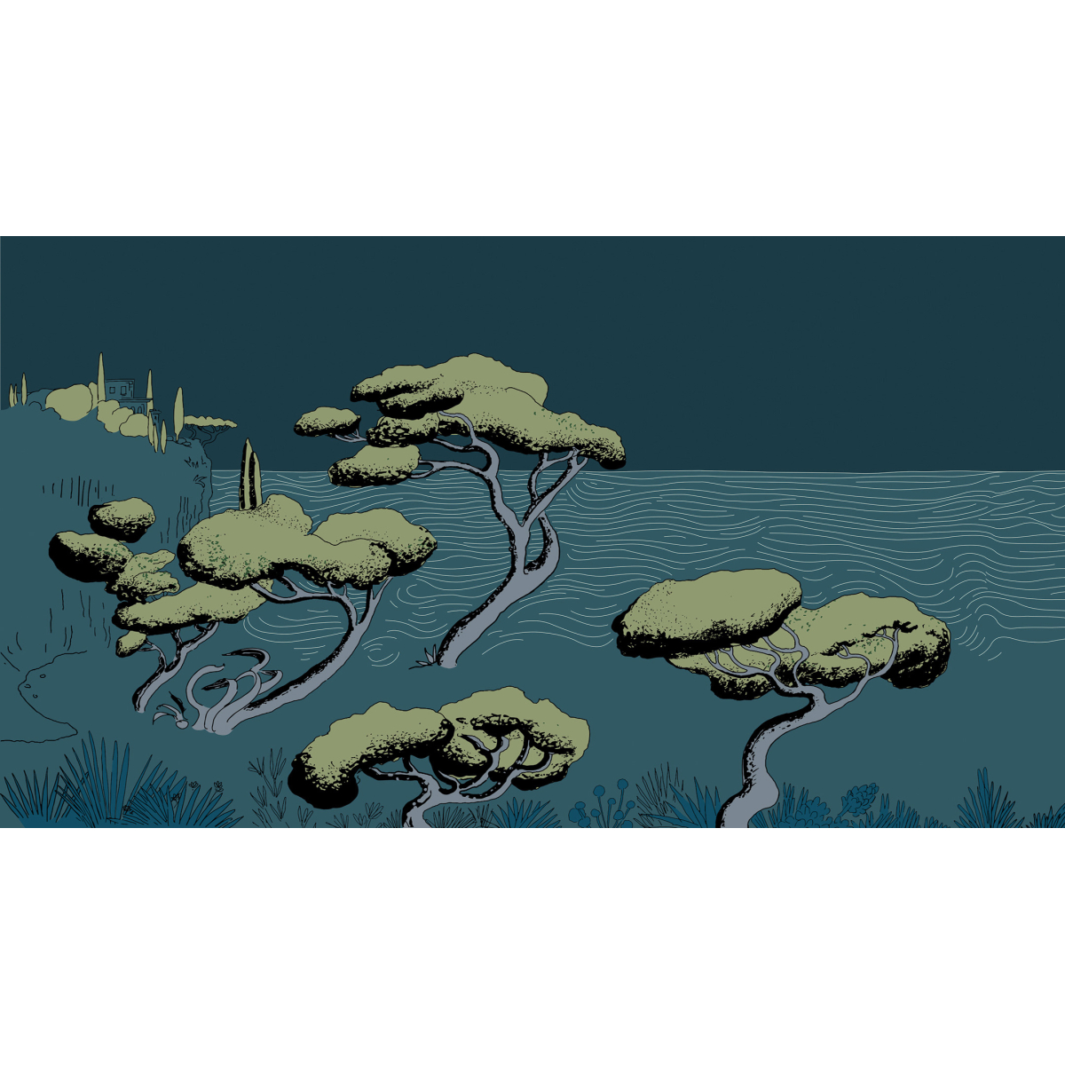 Papel pintado panoramico paisaje de arroyos - Colección Elisabeth Pese Acte-Deco