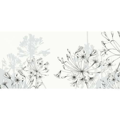 Panoramic wallpaper Agapanthus - Lulu au crayon Collection - Acte-Deco